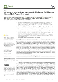 Influence of Marination with Aromatic Herbs and Cold Pressed Oils On