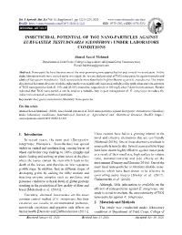 INSECTICIDAL POTENTIAL of Tio2 NANO-PARTICLES AGAINST EURYGASTER TESTUDINARIA (GEOFFROY) UNDER LABORATORY CONDITIONS