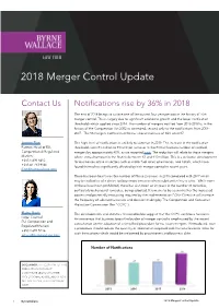 Merger Control Update 2018 Merger Control Update