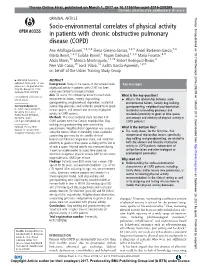 Socio-Environmental Correlates of Physical Activity in Patients With