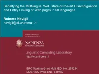 Babelfying the Multilingual Web: State-Of-The-Art Disambiguation and Entity Linking of Web Pages in 50 Languages