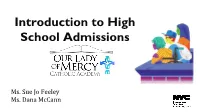 Introduction to High School Admissions