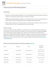 Neuromuscular Blocking Agents