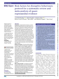 Protocol for a Systematic Review and Meta- Analysis of Quasi