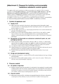 Request for Building Environmentally Hazardous Substance Control System