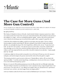 And More Gun Control)