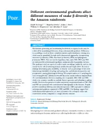 Different Environmental Gradients Affect Different Measures of Snake Β-Diversity in the Amazon Rainforests