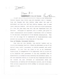 Elgig Long and Kennedy in Part One of This Article We Will Focus on Two