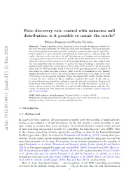 False Discovery Rate Control with Unknown Null Distribution: Is It Possible to Mimic the Oracle?