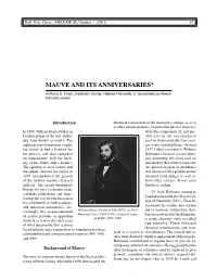 MAUVE and ITS ANNIVERSARIES* Anthony S