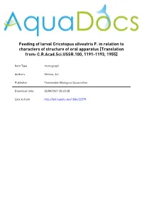 (1967) on the Structure of the Ephippium of Eurycercus Lamellatus (O.F