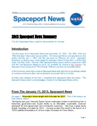 2013 Spaceport News Summary