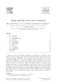 Aging and the Seven Sins of Memory Benton H