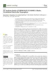 An Analysis Study of FORMOSAT-7/COSMIC-2 Radio Occultation Data in the Troposphere