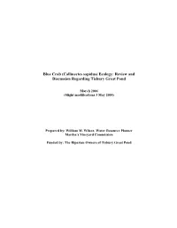 Blue Crab (Callinectes Sapidus) Ecology: Review and Discussion Regarding Tisbury Great Pond
