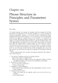 Chapter One Phrase Structure in Principles and Parameters Syntax
