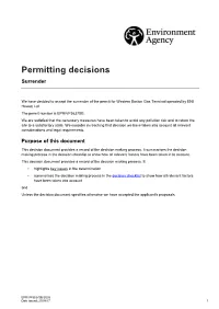 Decision Document Provides a Record of the Decision Making Process
