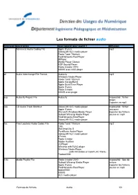 Les Formats De Fichier Audio