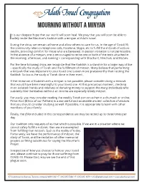 Mourning Without a Minyan