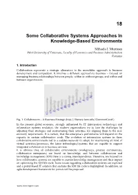 Some Collaborative Systems Approaches in Knowledge-Based Environments