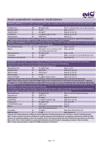 Acute Lymphoblastic Leukaemia: ALL06 Schema