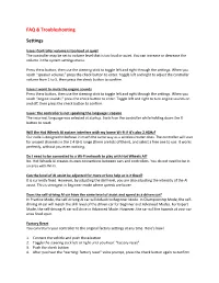 FAQ & Troubleshooting Settings