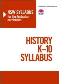History K-10 Syllabus 2012