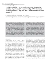 Inhibition of HIV-1 by an Anti-Integrase Single-Chain Variable