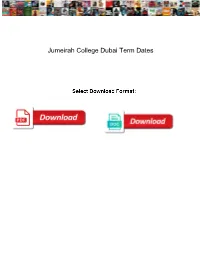 Jumeirah College Dubai Term Dates