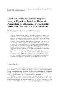 Localized Boundary-Domain Singular Integral Equations Based on Harmonic Parametrix for Divergence-Form Elliptic Pdes with Variable Matrix Coeﬃcients