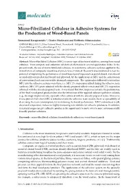 Micro-Fibrillated Cellulose in Adhesive Systems for the Production of Wood-Based Panels