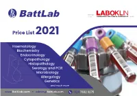 Price List 2021