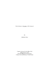 Why the Success of Exodus in 1950S America? by Stephanie Schey Capstone Advisor: Dr. Lisa Moses Leff Spring Semester, 2011 Unive