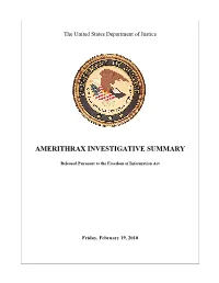 Amerithrax Investigative Summary