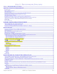 Unit 3 – Trigonometric Functions Unit 3 – Trigonometric Functions