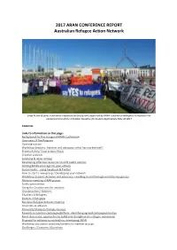 2017 ARAN CONFERENCE REPORT Australian Refugee Action Network