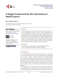 A Simple Framework for the Annotation of Small Corpora