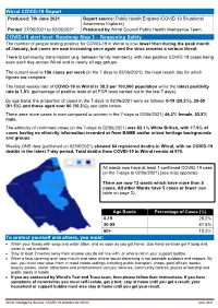COVID-19 Statistics for Wirral Produced on 7 June 2021