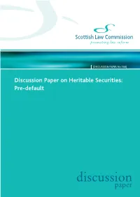 Discussion Paper on Heritable Securities: Pre-Default