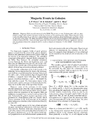 Magnetic Fronts in Galaxies A