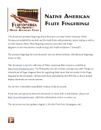 Native American Flute Fingerings PDF File