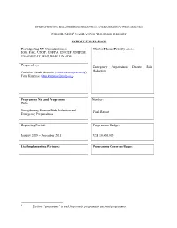 Programme1 Narrative Progress Report Report