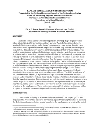 Rape and Sexual Assault in the Legal System