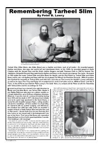 Remembering Tarheel Slim by Peter B