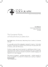 The European Roots of Instrumental Lie Detection 131