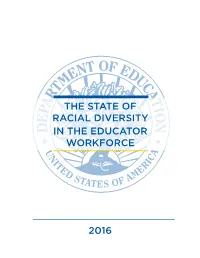 The State of Racial Diversity in the Educator Workforce 2016