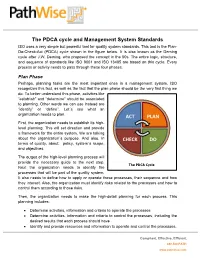 White Paper the PDCA Cycle and Management System Standards