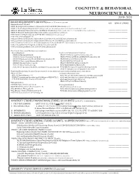 Cognitive & Behavioral Neuroscience, B.A