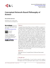 Conceptual-Network-Based Philosophy of Science