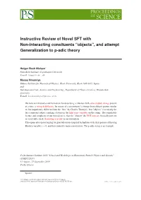 “Objects”, and Attempt Generalization to P-Adic Theory